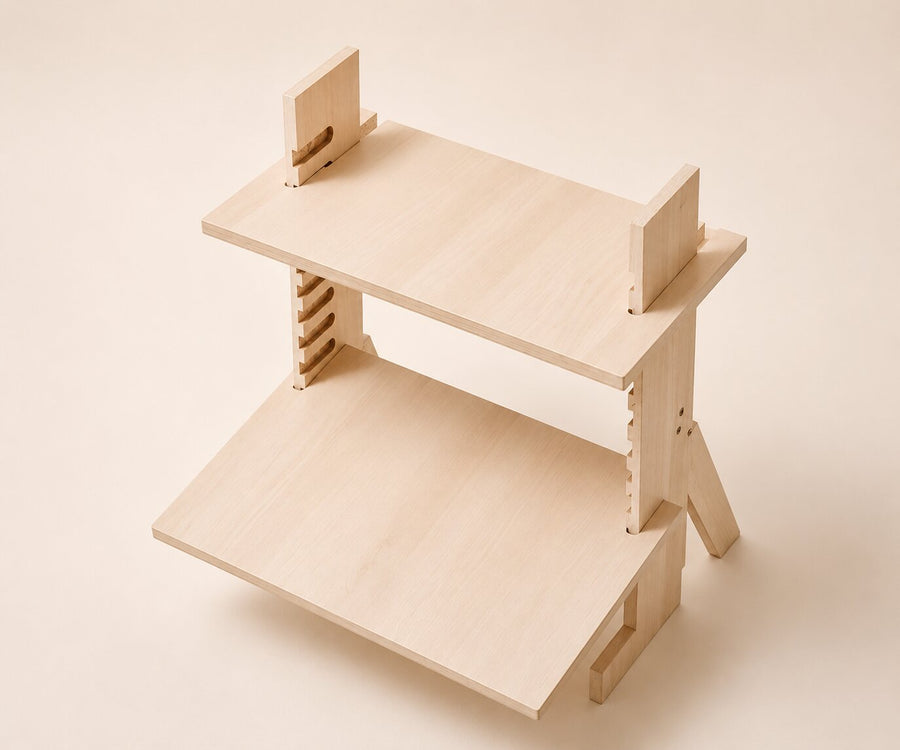 Sitware Standing Desk — Adjustable Two-Tier Wooden Riser